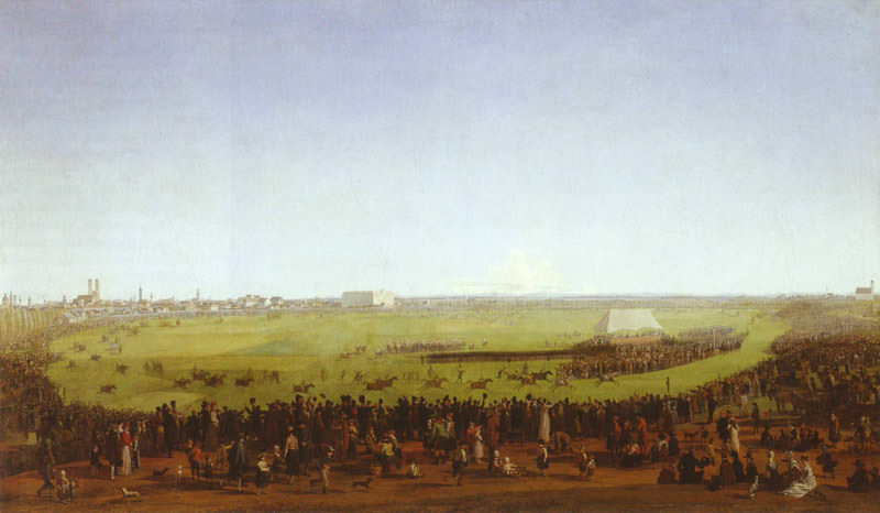 Das erste Pferderennen auf der Theresienwiese zu Münche