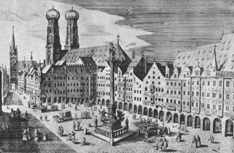 Marienplatz mit Mariensäule