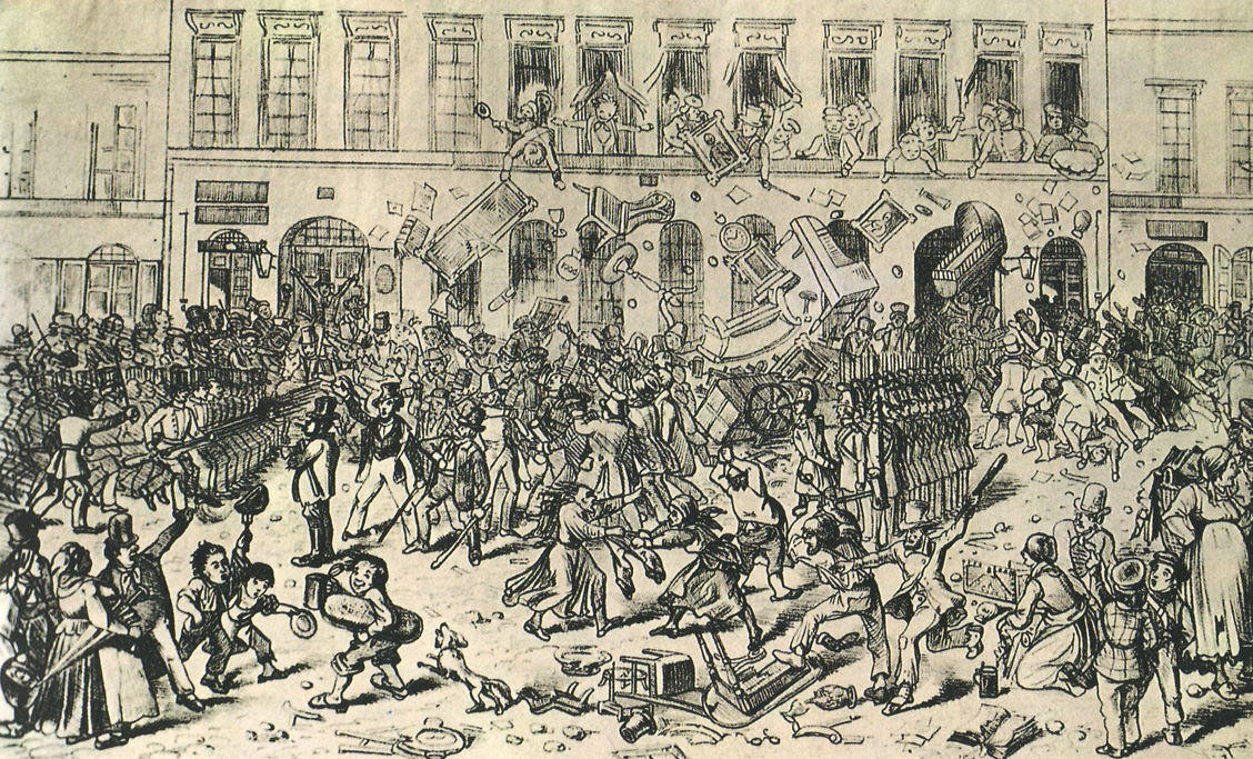 Krawall wegen 

einer Bierpreiserhöhung