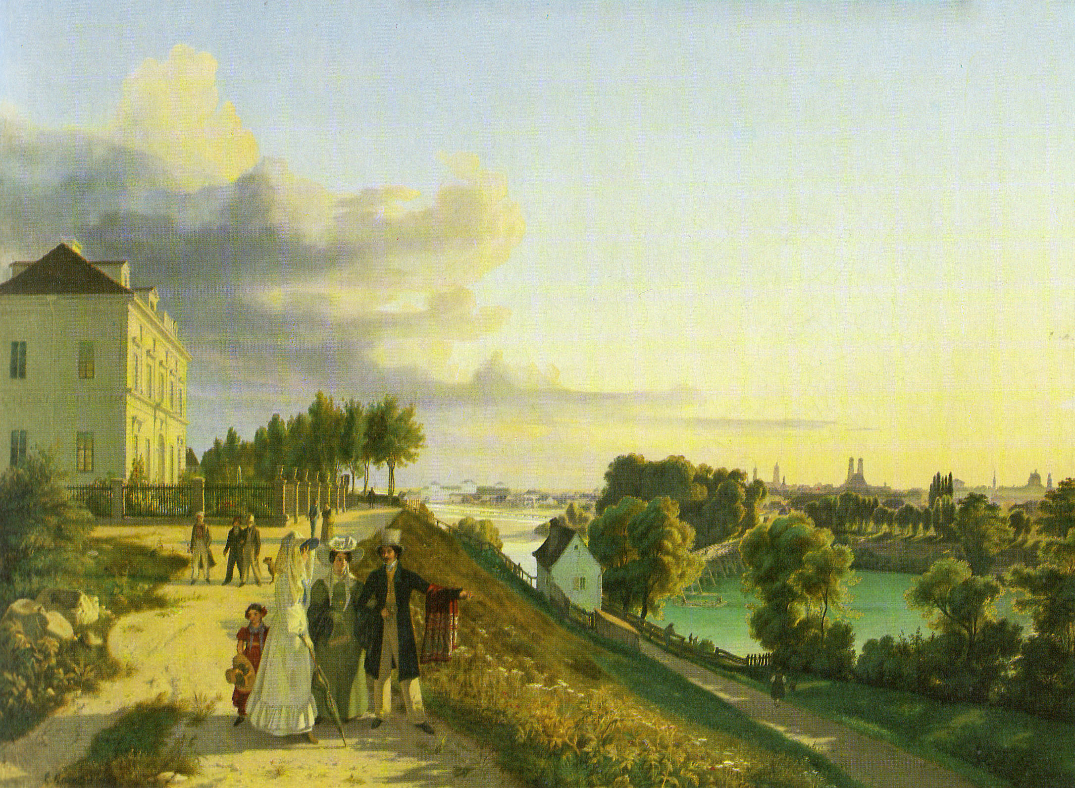 Blick auf die Praterinsel und München