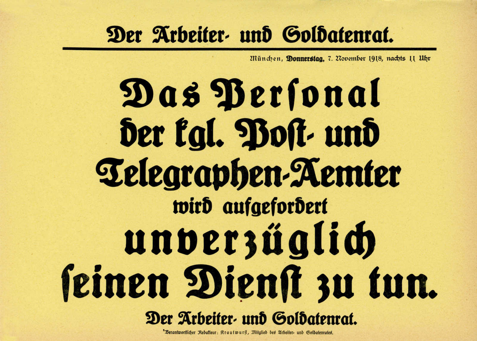 Plakat -Der ARbeiter und Soldatenrat
