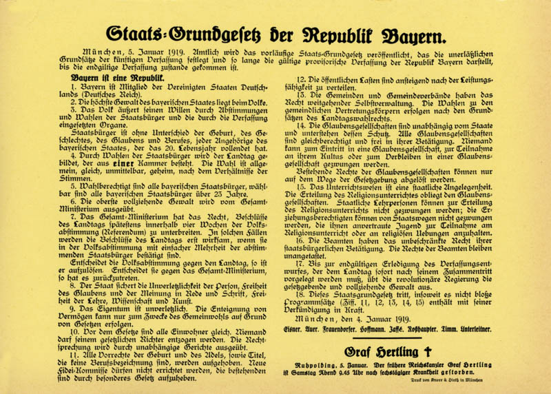 Staats-Grundgesetz der Republik Bayern