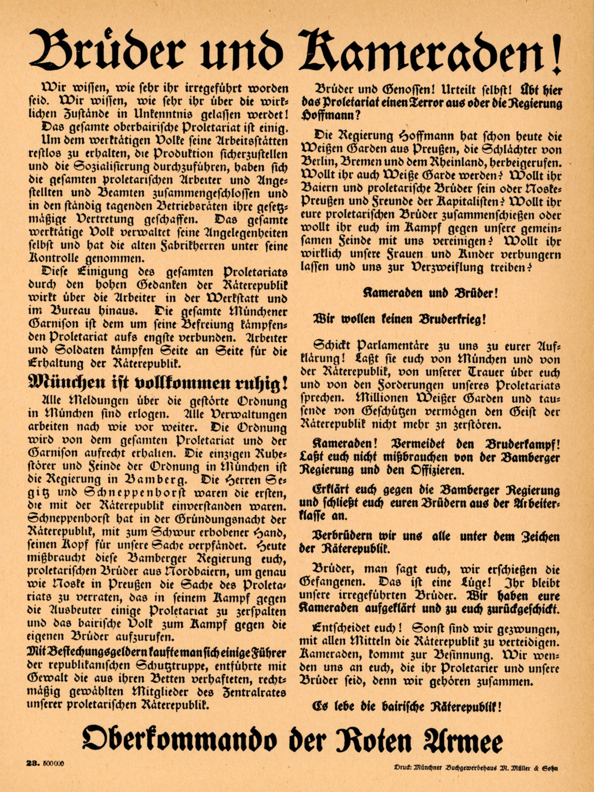 Brüder und kameraden!