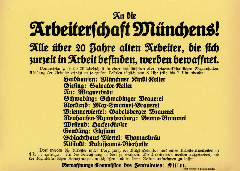 An die Arbeiterschaft Münchens!