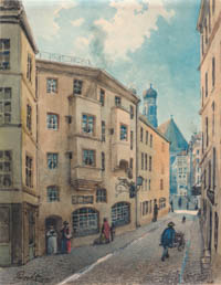 Puschkin Joseph - Das alte Hofgäßl zwischen Burg- und Dienerstraße