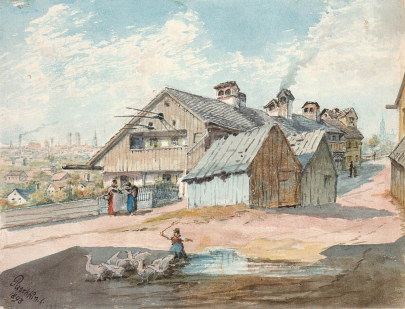 Häusergruppe in Obergiesing an der Bergstraße