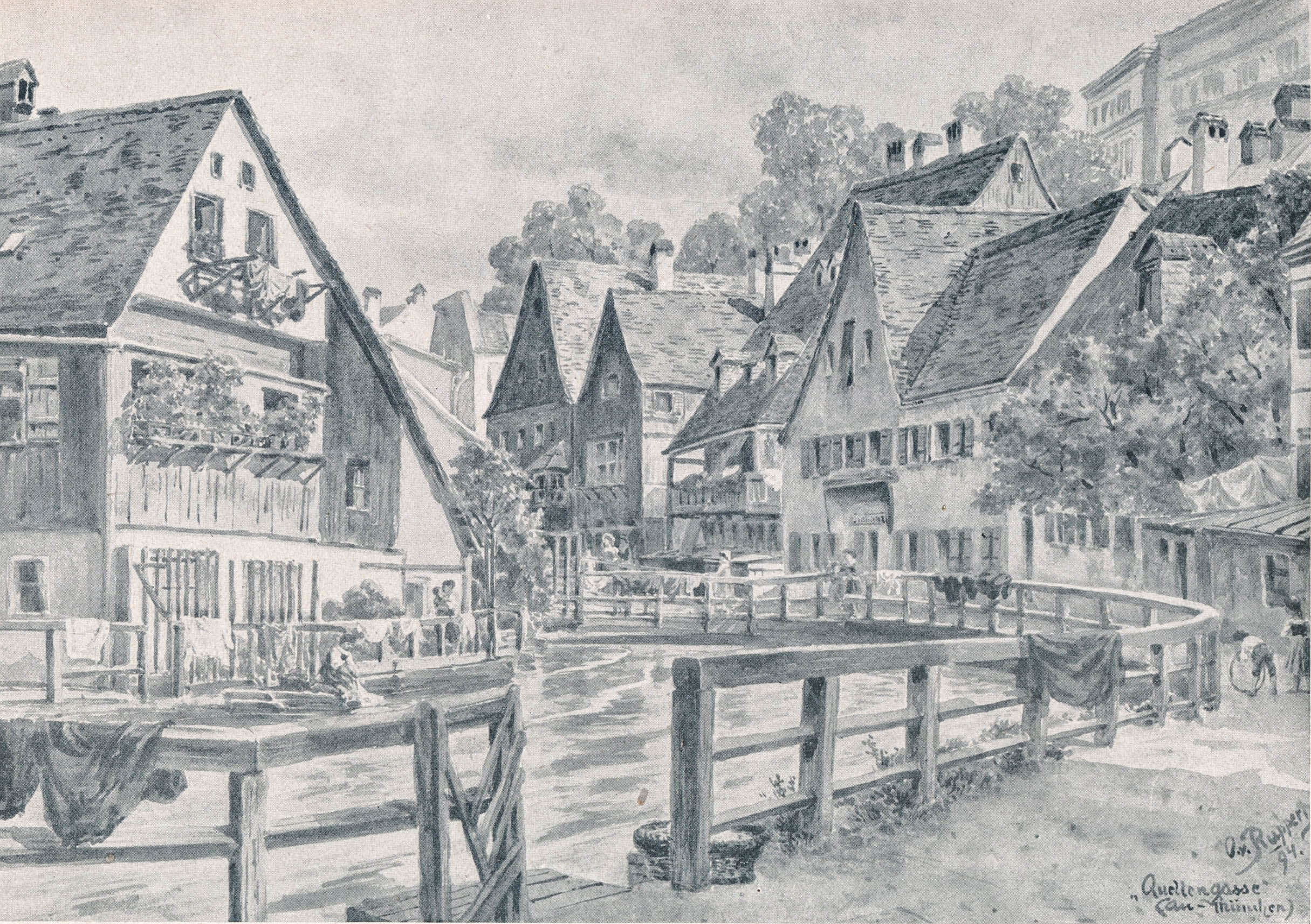 Quellengasse in der Au gegen Norden