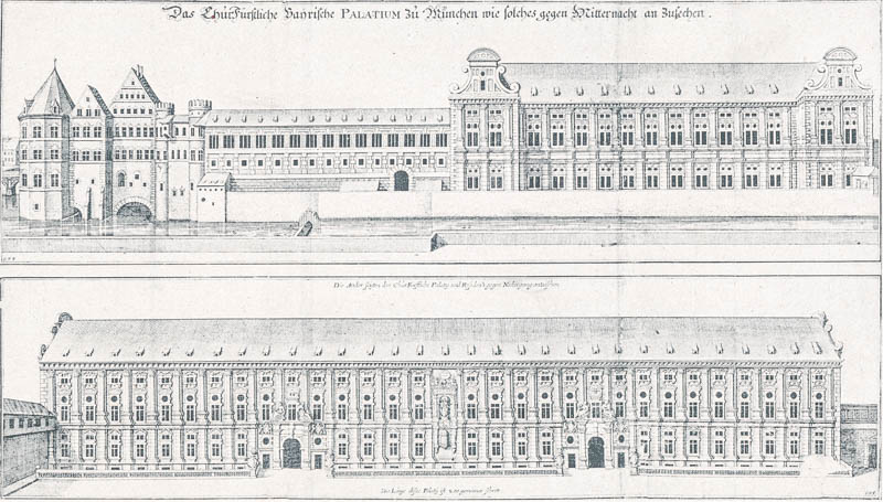 Die Kgl. Residenz von Westen und von Norden