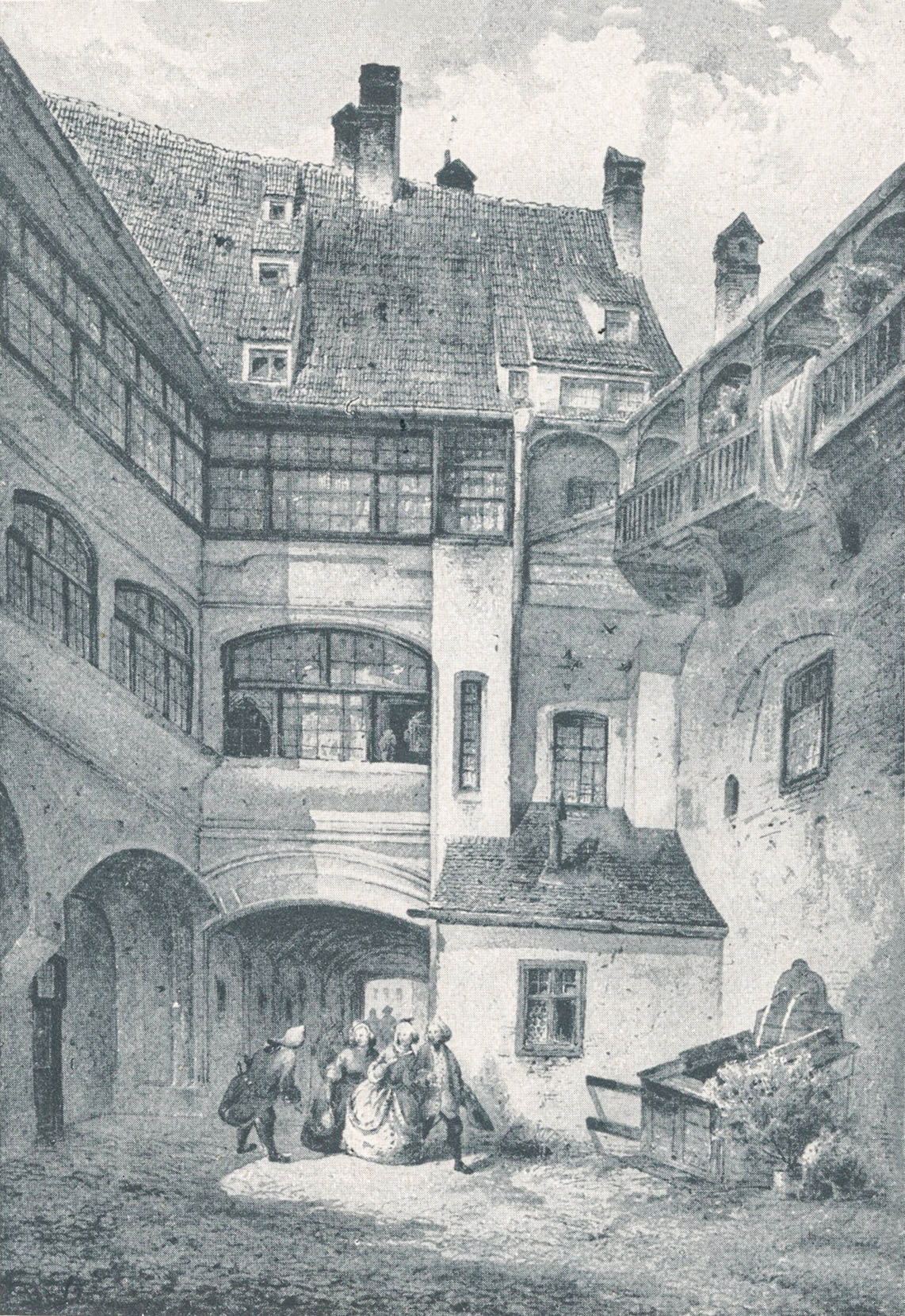 Der Hof des alten Landschaftsgebäudes abgebrochen 1865