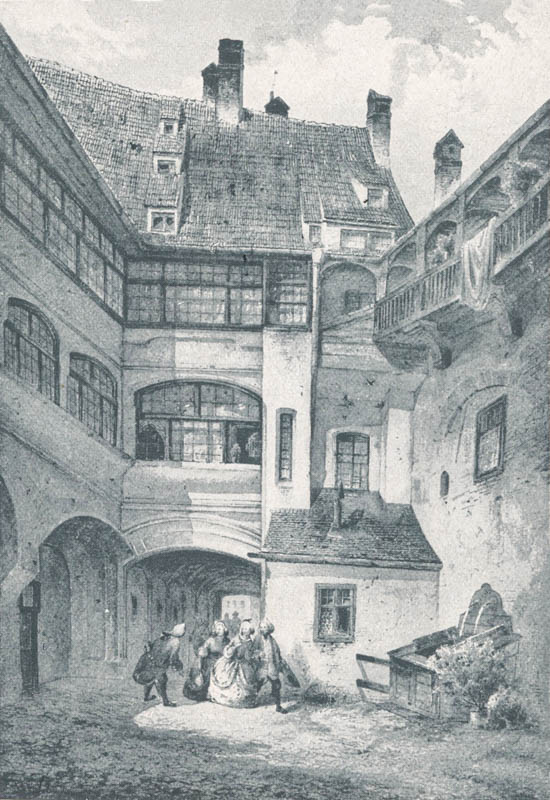 Der Hof des alten Landschaftsgebäudes abgebrochen 1865