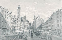 Huber Ludwig - Das Tal von der Hochbrücke aus1830