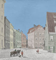Huber Ludwig – Die „Westenriederstraße“ mit der alten Synagoge