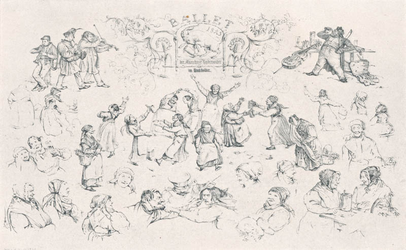Ballet der Münchner „Radiweiber“ im Bockkeller 1845