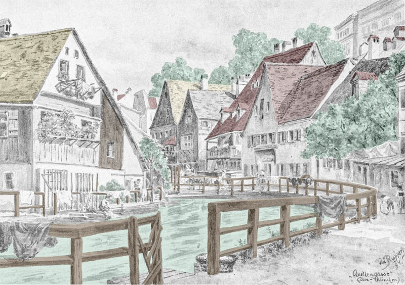 Quellengasse in der Au gegen Norden