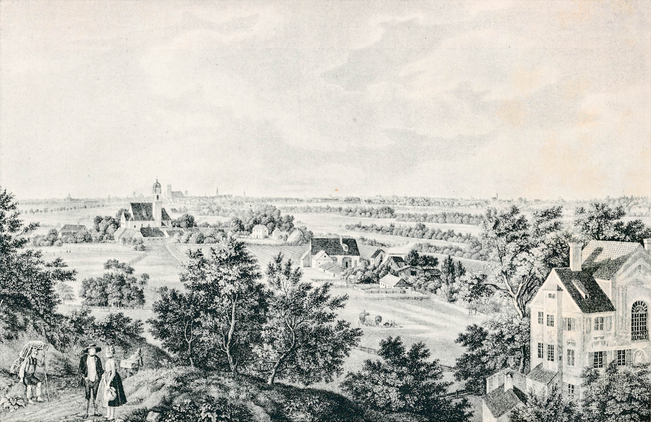 München von der Südseite, im Vordergrunde Thalkirchen und Maria Einsiedel