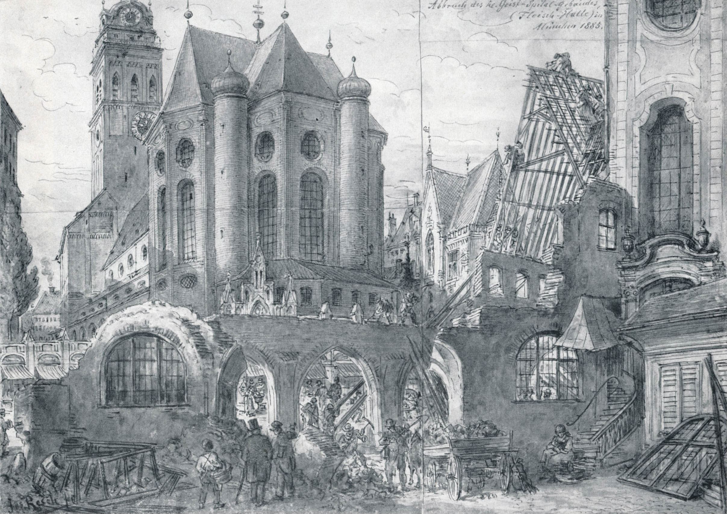 Abbruch des Heiliggeistspitalgrbäudes