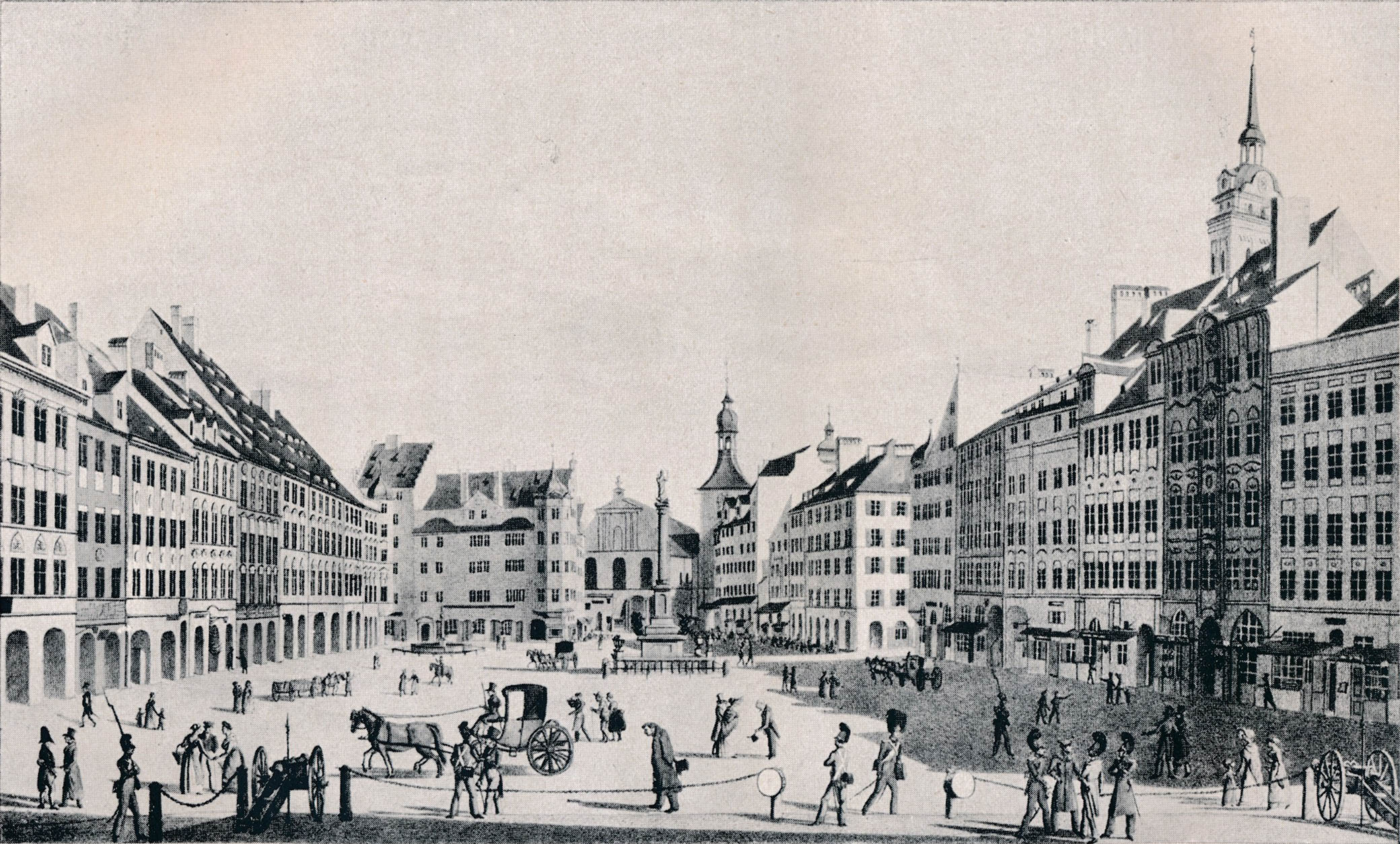 Der Marienplatz im Jahre 1825