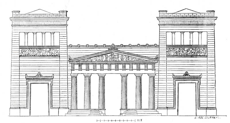 Die Propyläen. Ansicht