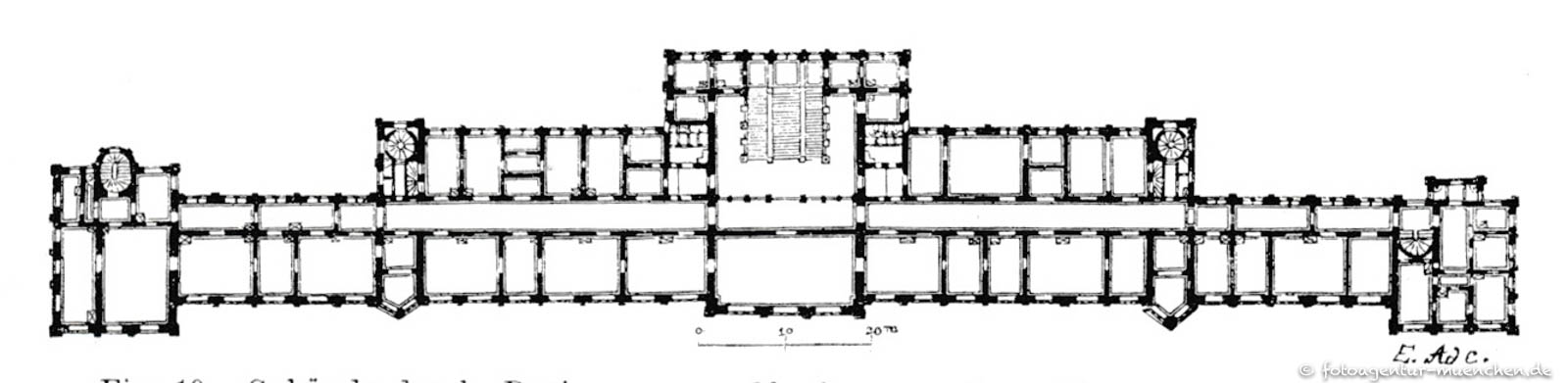 Regierung von Oberbayern. Grundriss des ersten Stockwerkes