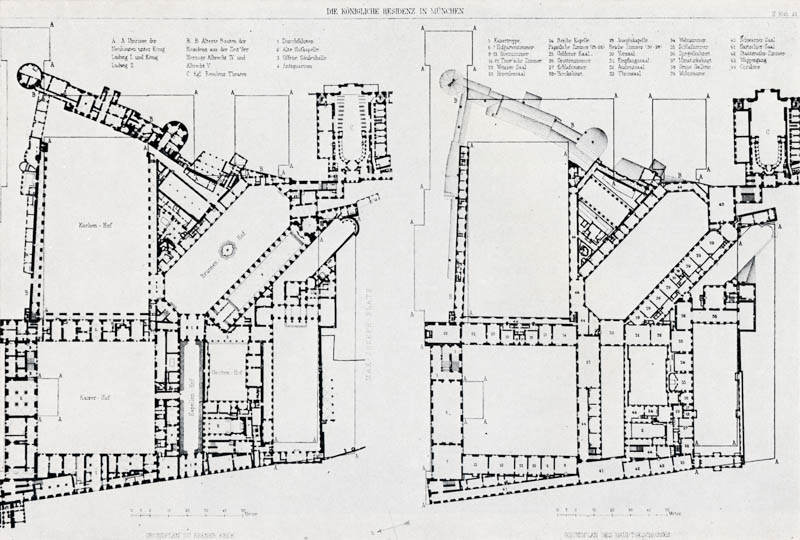 Plan der Residenz um 1800