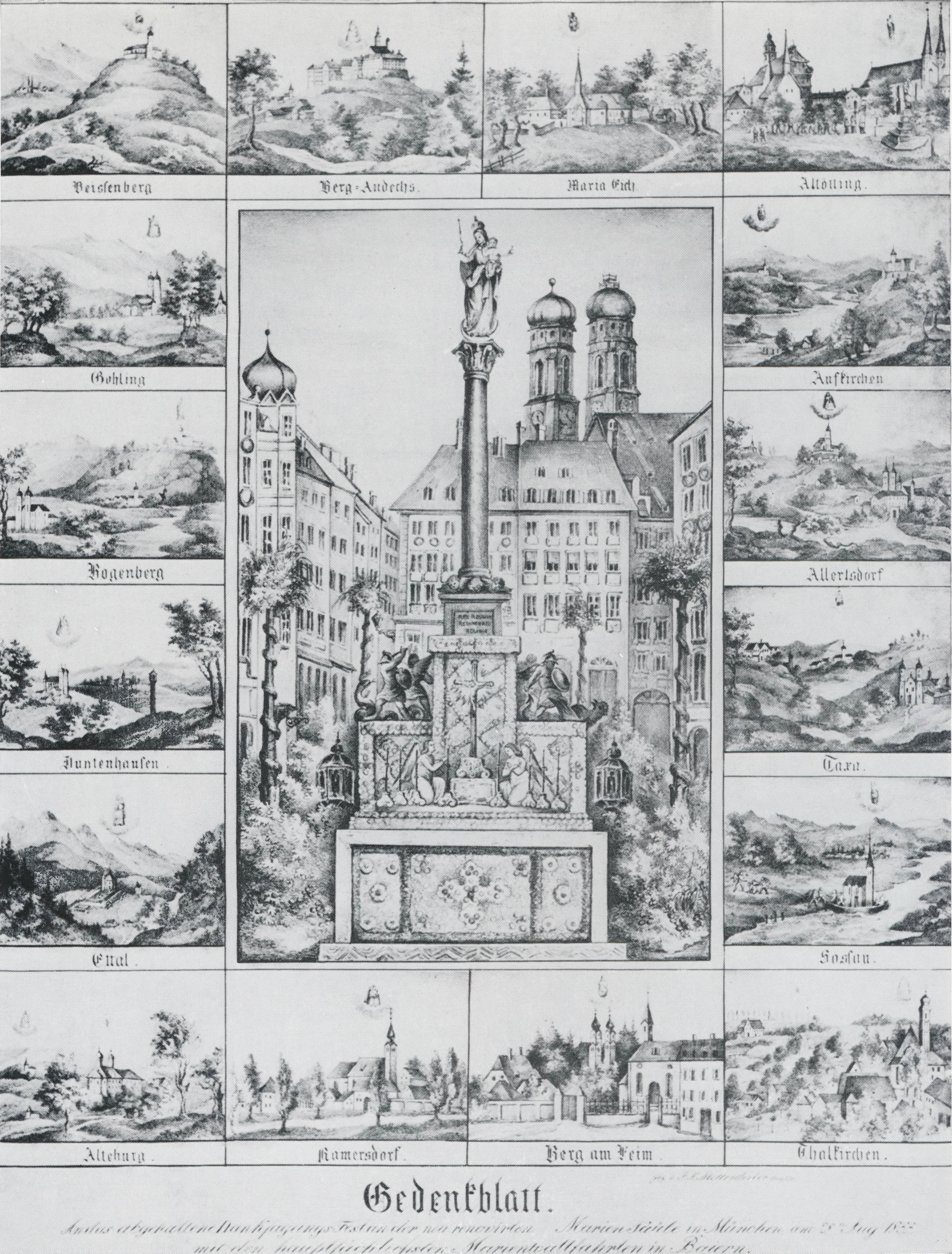 Gedenkblatt zur Enthüllung nach der Renovierung von 1855