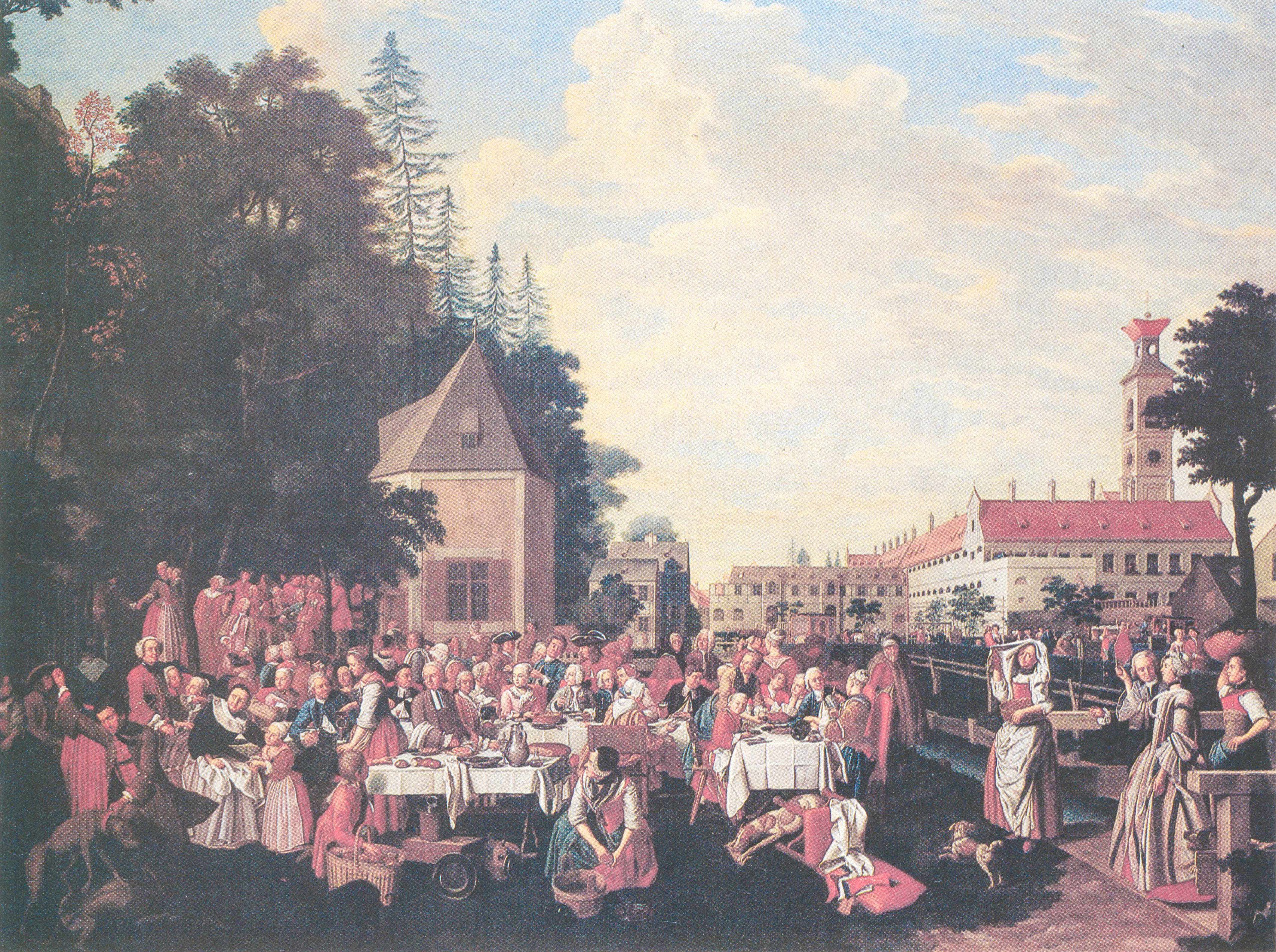 Hochzeitsgesellschaft im Neudecker Garten