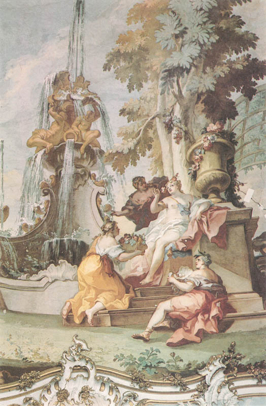 Nymphen huldigen der Göttin Flora