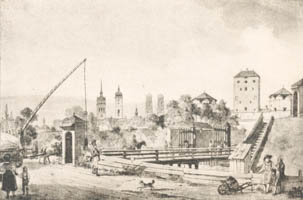 Lebschée Carl August – Isartor mit seinen äußeren Bastionen im Jahre 1810