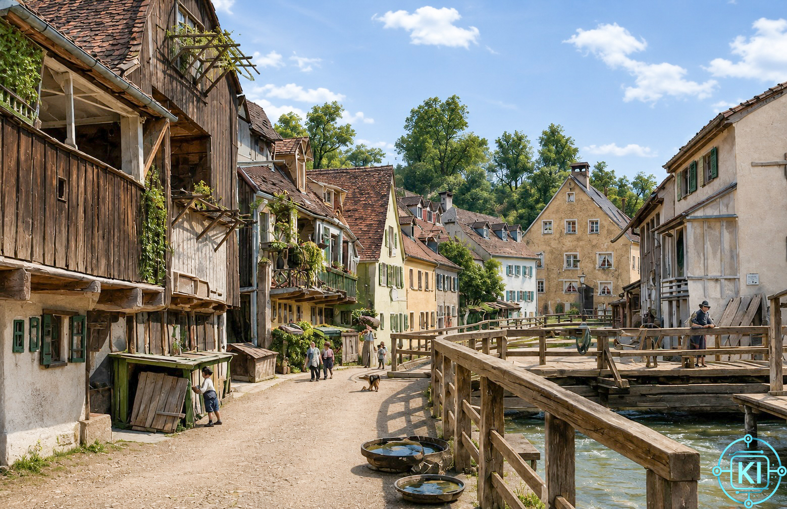 Die Quellengasse in der Au gegen Süden
