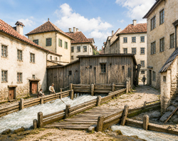 Seidel August von - Die sogenannte „Einschütte“ an der Hochbrückenstraße Tal