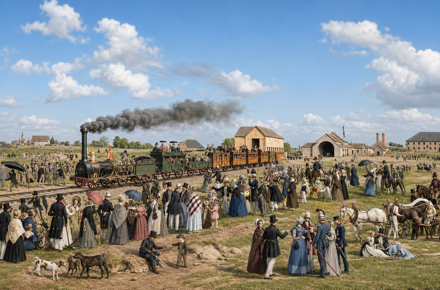 Eröffnung der Münchner-Augsburger Eisenbahn am 1. September 1839