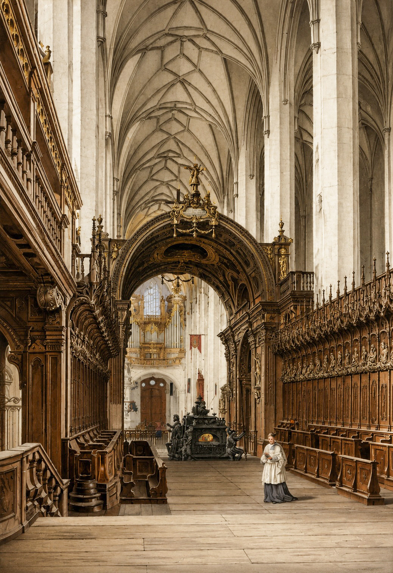 Innere der Frauenkirche vor der Restaurierung in den 60er Jahren