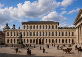 Lebschée Carl August - Der Königsbau gegen den Max-Joseph-Platz
