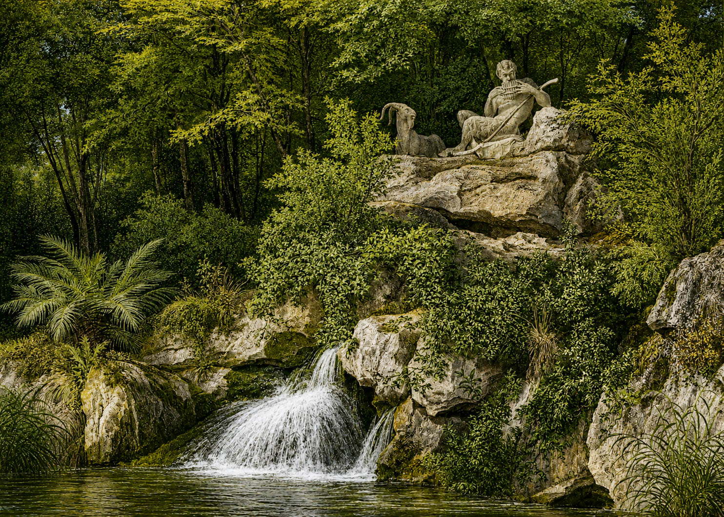 Parthie am großen See des königlichen Lustschlosses Nymphenburg