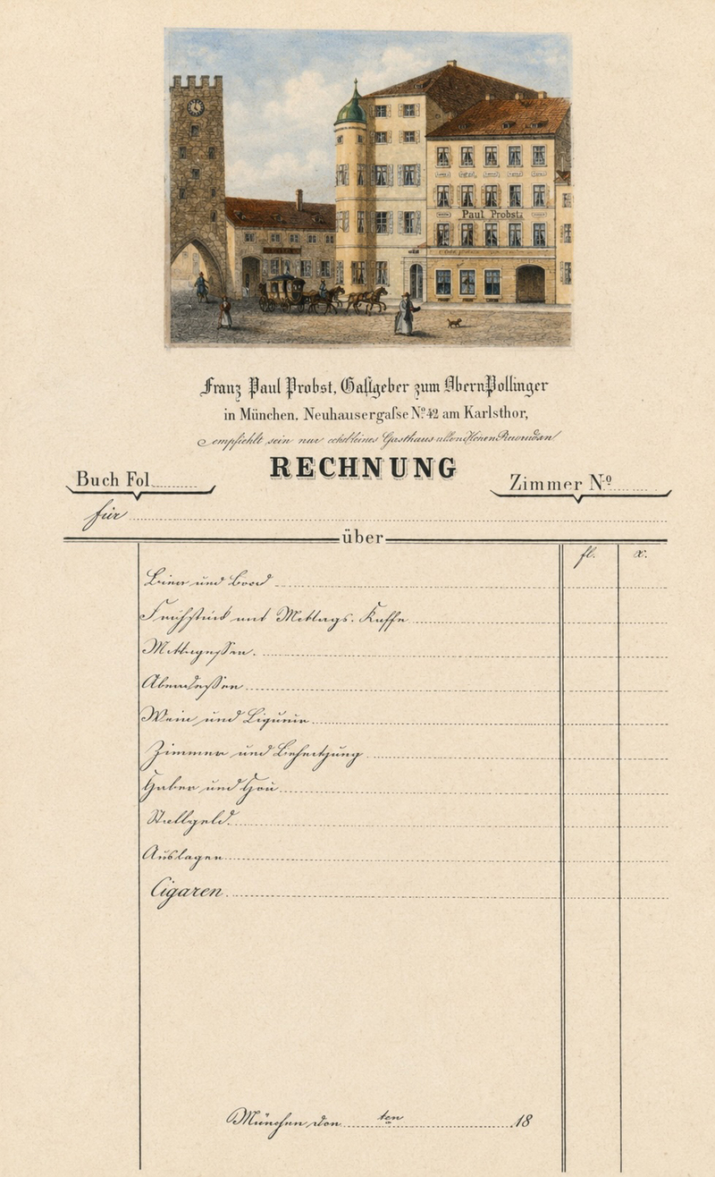 Das Gasthaus zum Oberpollinger 1850