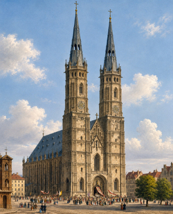 Projekt zum Ausbau der Frauentürme 1857