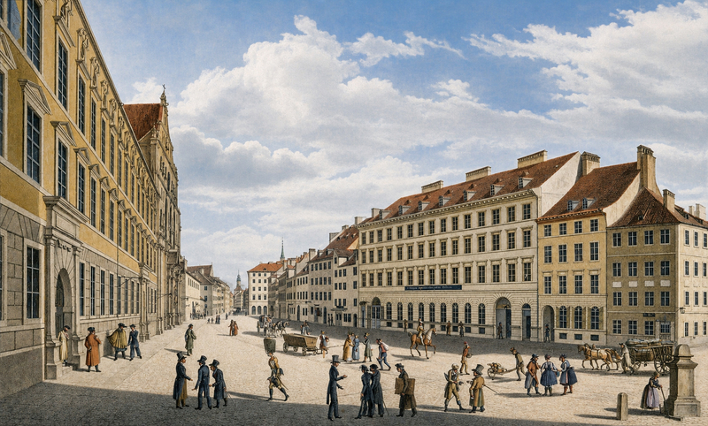 Die Karlstraße, jetzige Neuhauserstraße. 1825