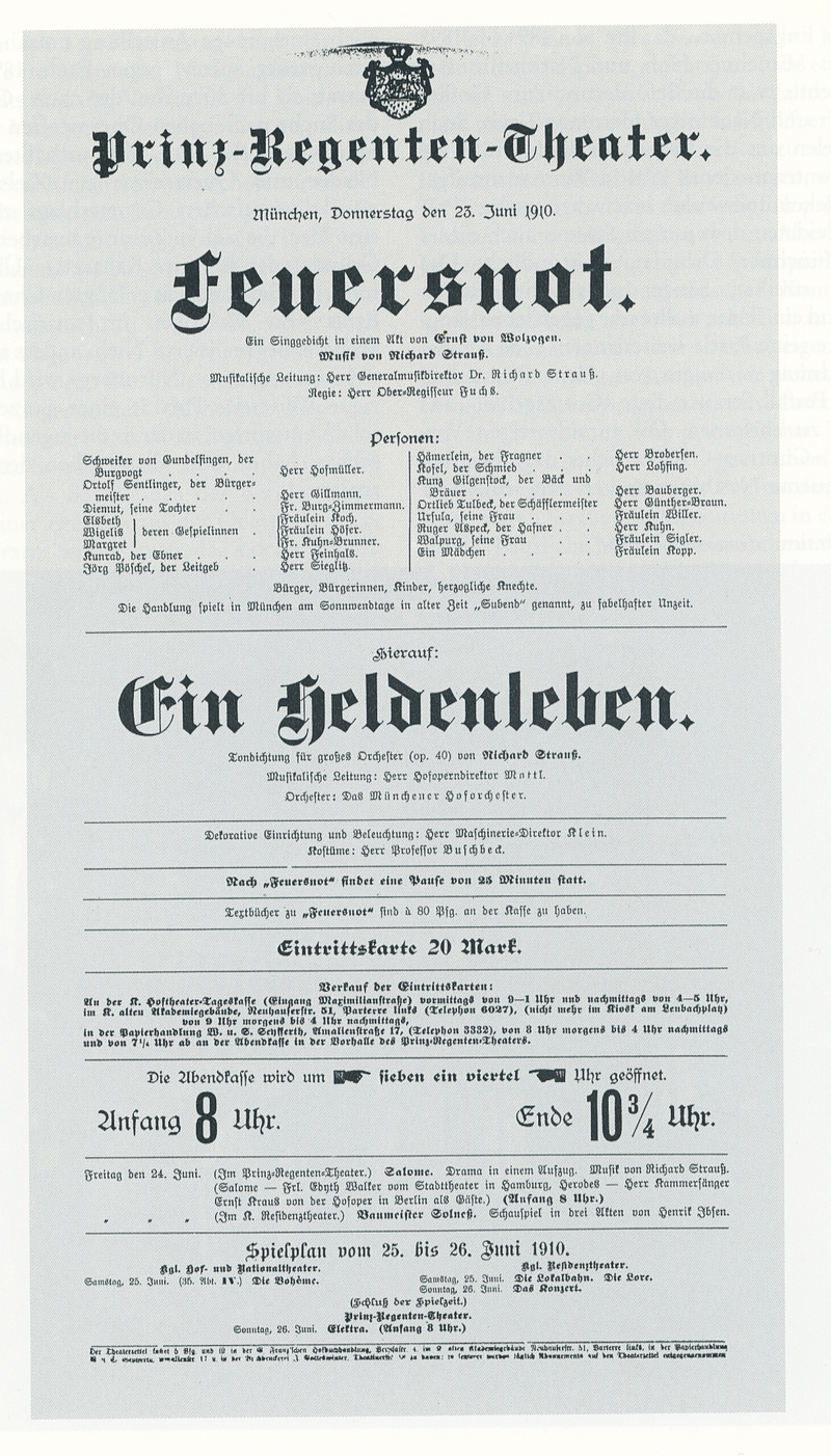 Plakat - Feuersnot/Ein Heldenleben