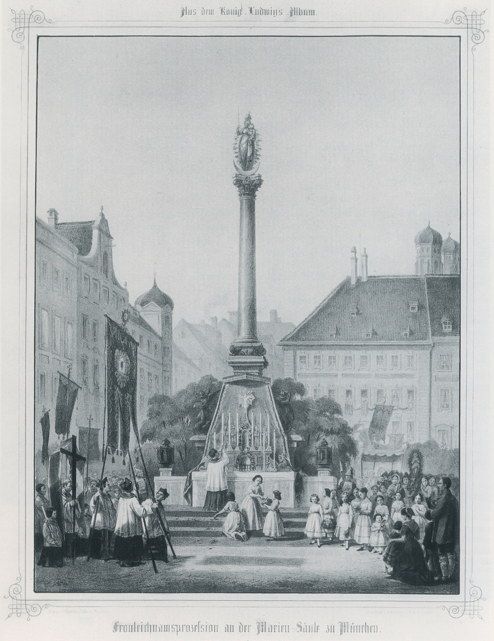 Fronleichnamsprozession an der Mariensäule zu München