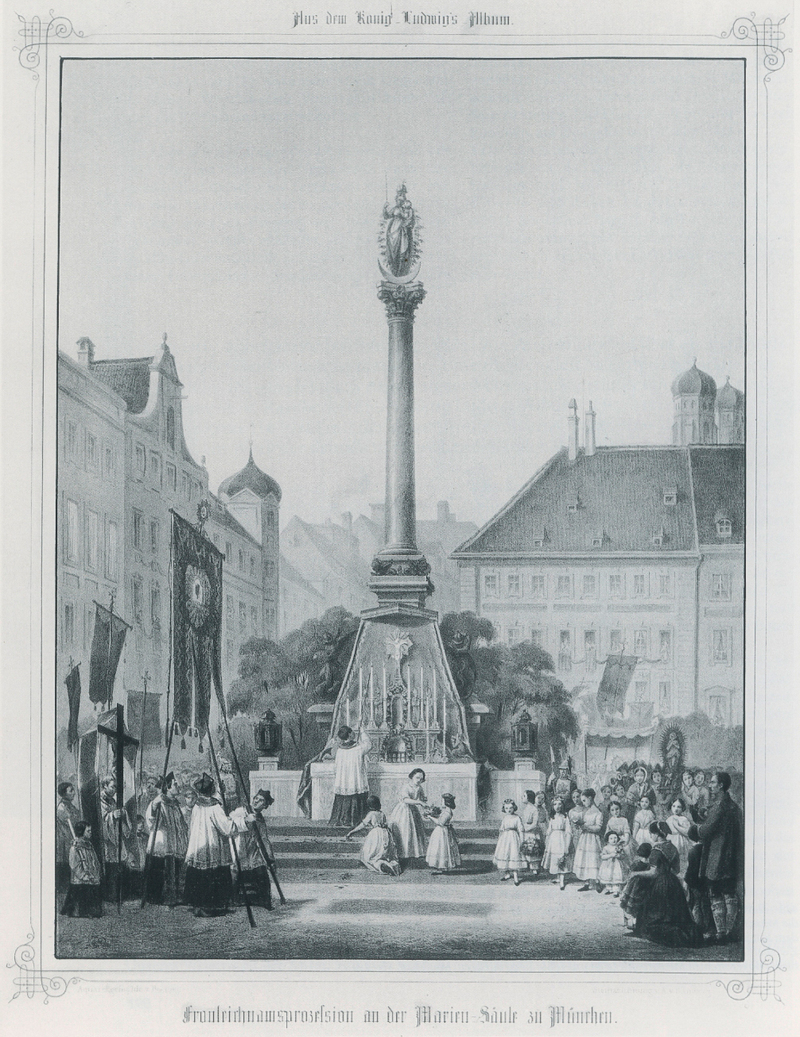 Fronleichnamsprozession an der Mariensäule zu München