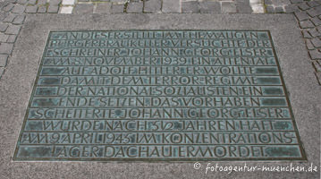 Gedenkplatte für Georg Elser – Foto aus München