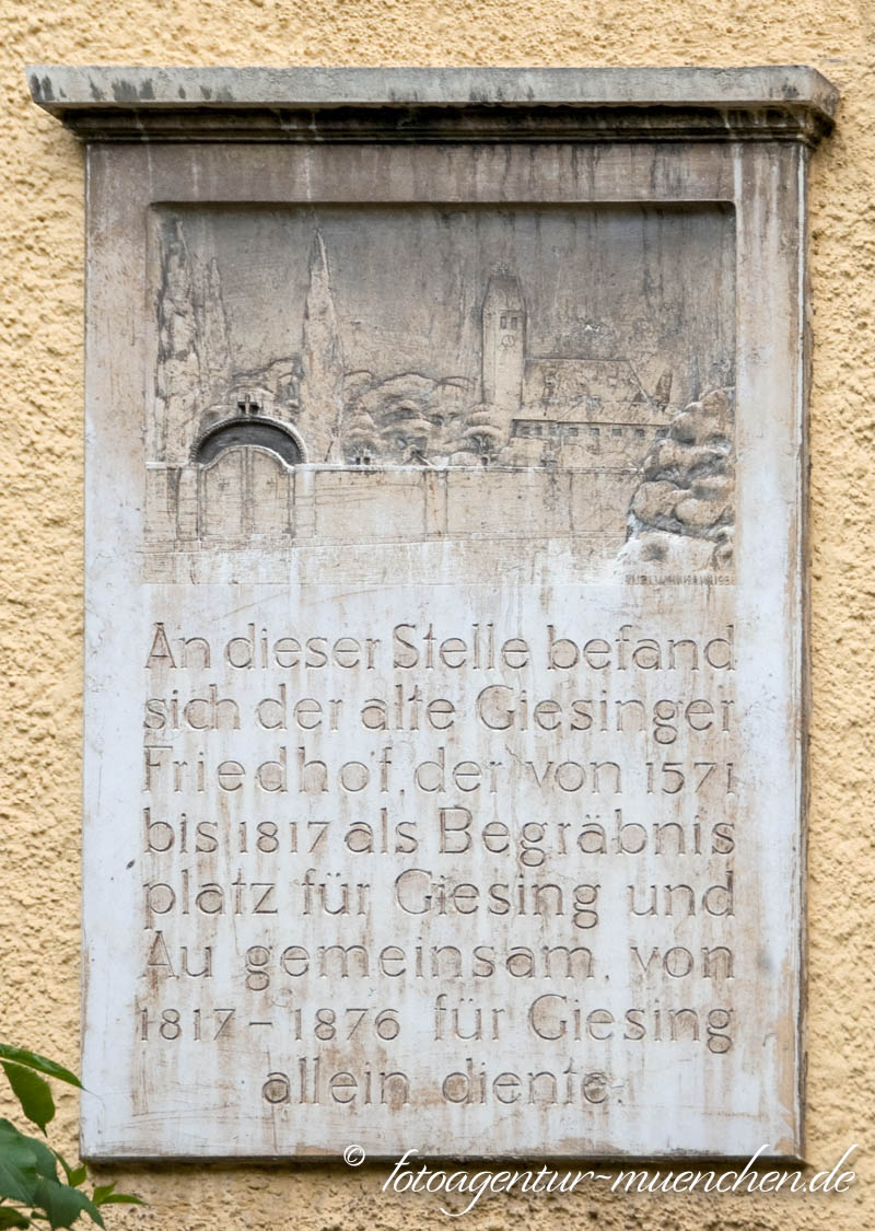 Gedenktafel für den ehemaligen Giesinger Friedhof – Denkmal/Kunstwerk in München