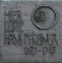 Gedenktafel - Hans Pfitzner – Foto aus München