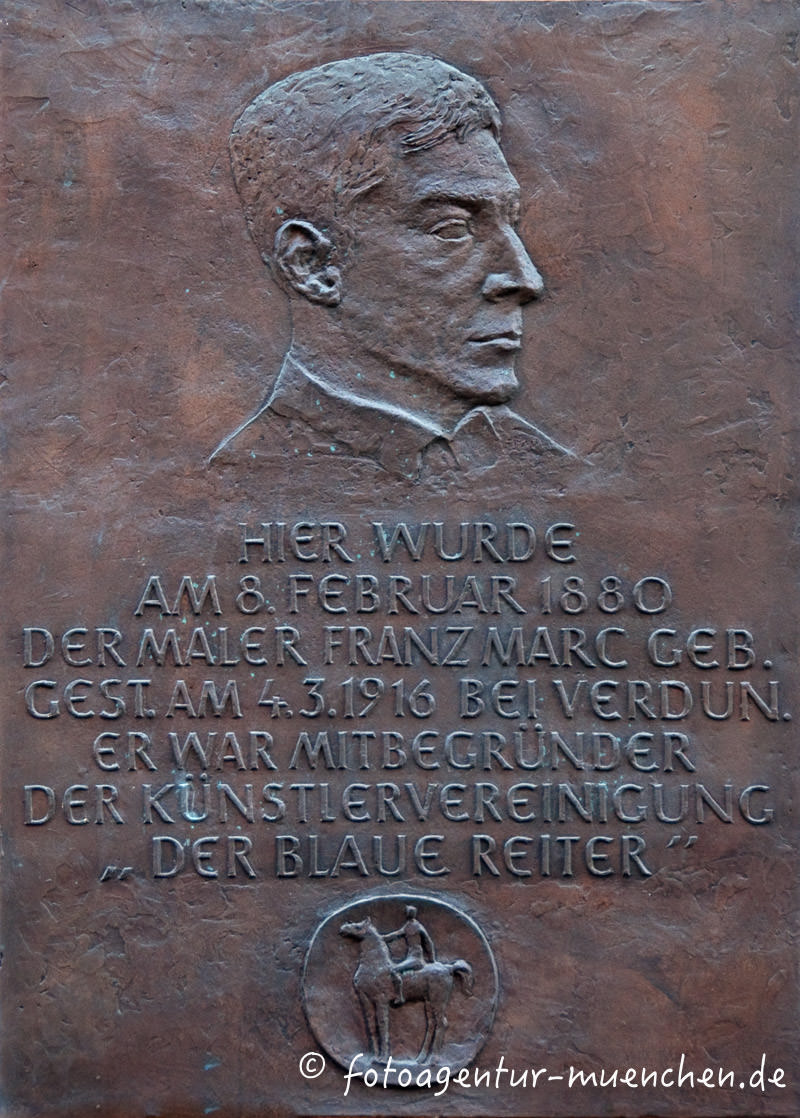 Gedenktafel - Geburtsort Franz Marc