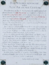 Alte Akademie - Gedenktafel 1