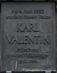 Gerhard Willhalm – Gedenktafel - Geburtshaus von Karl Valentin