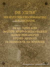 Gedenktafel - Max-Planck-Institut für Psychiatrie – Foto aus München