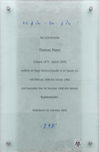 Gerhard Willhalm – Gedenktafel - Thomas Mann