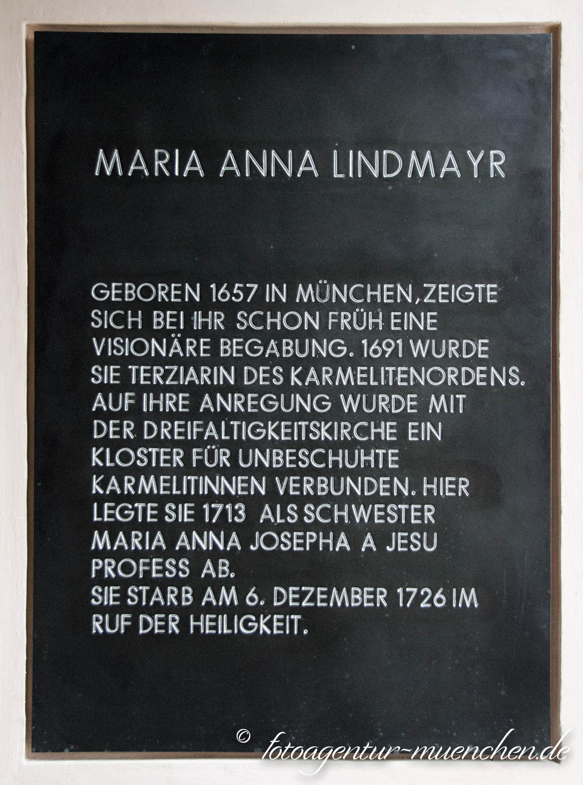 Gedenktafel  - Maria Anna Lindmayr