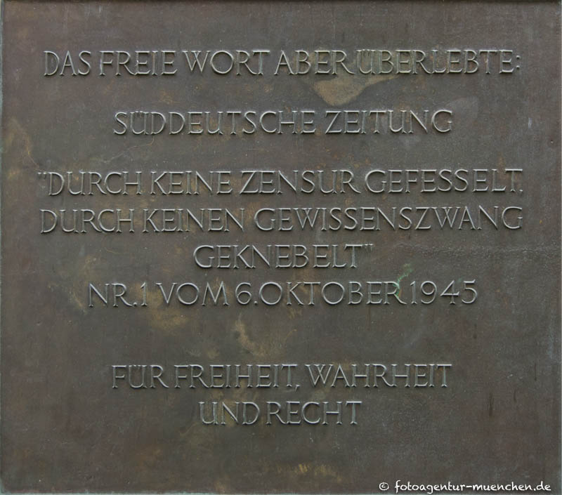 Gedenktafel - Süddeutsche Zeitung